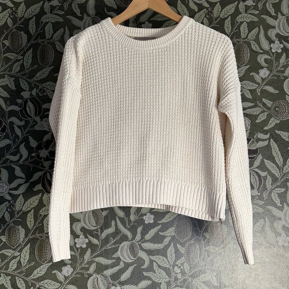 Banana Republic Factory Cropped Sweater - Cream - Small
